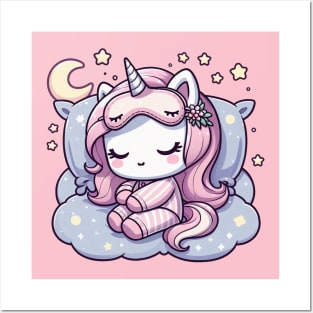 Sleeping unicorn Posters and Art